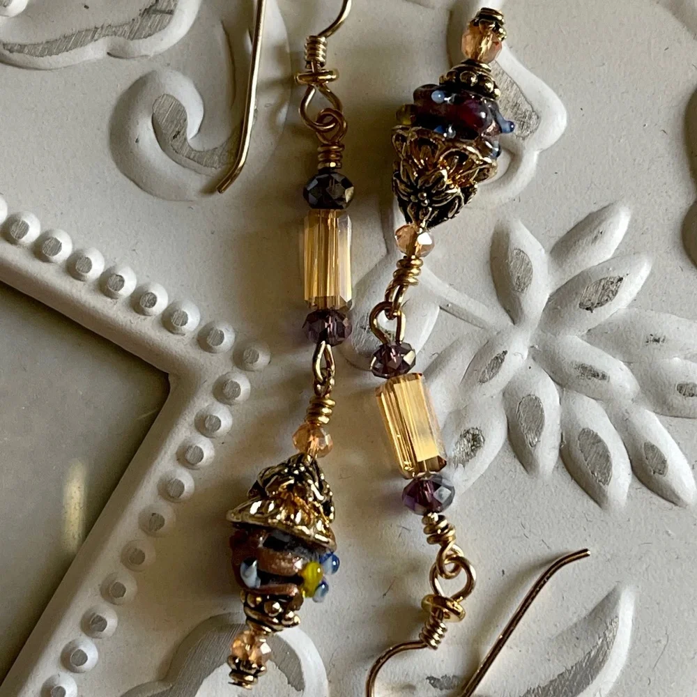 ARTISAN Earrings - “Take the Cake” Victorian Dangles - Picture 8 of 14